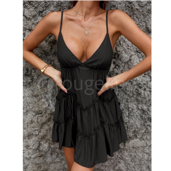 Rouge! Dresses & Skirts - Black Summer Dress Mini Babydoll Flowy